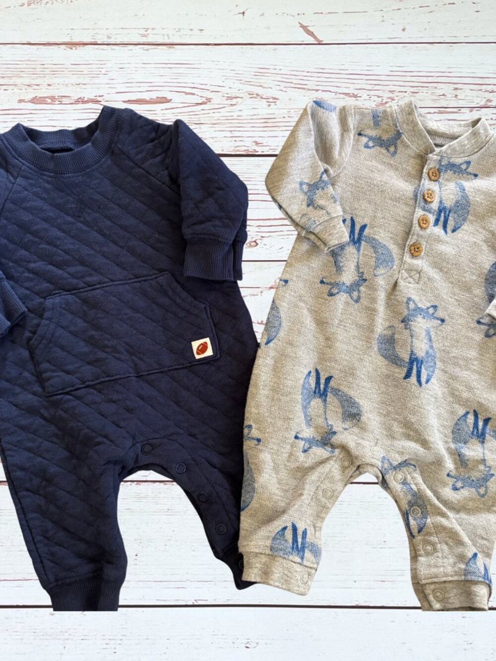 Carter’s Baby Boys 3 Month Romper Bundle | Blue One-Piece Outfits Set of 2